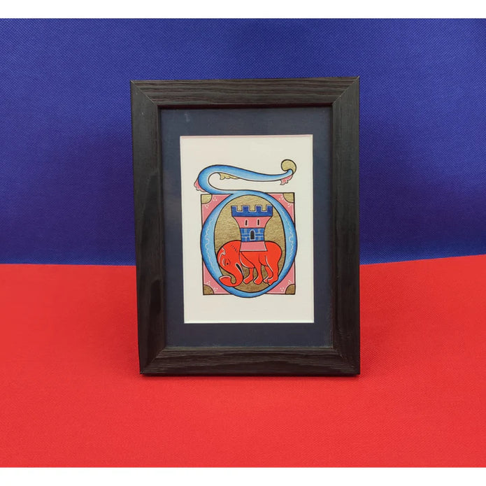 Lettrines D, Missel de Limoges, sur papier de haute qualité, feuille d'or 24 carats