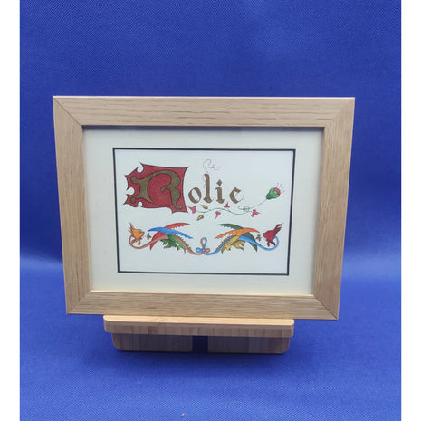 Idée cadeau, Prénom enluminé sur papier de haute qualité, feuille d'or 24 cts format B5