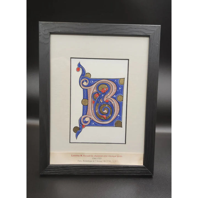 Initial B, Songbook with notated music, on high-quality paper, 24-carat gold leaf