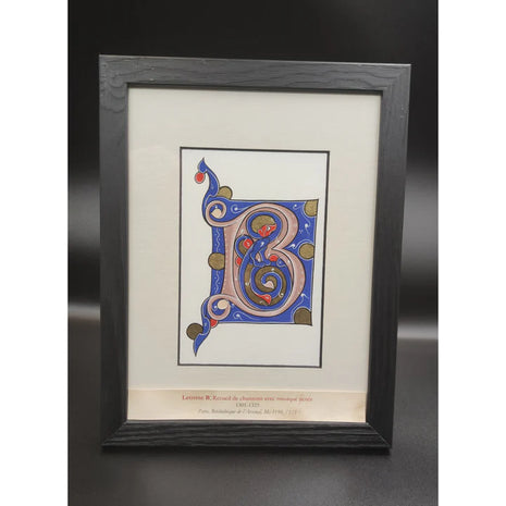 Lettrine B, Recueil de chansons avec musique notée, sur papier de haute qualité, feuilles d'or 24 cts