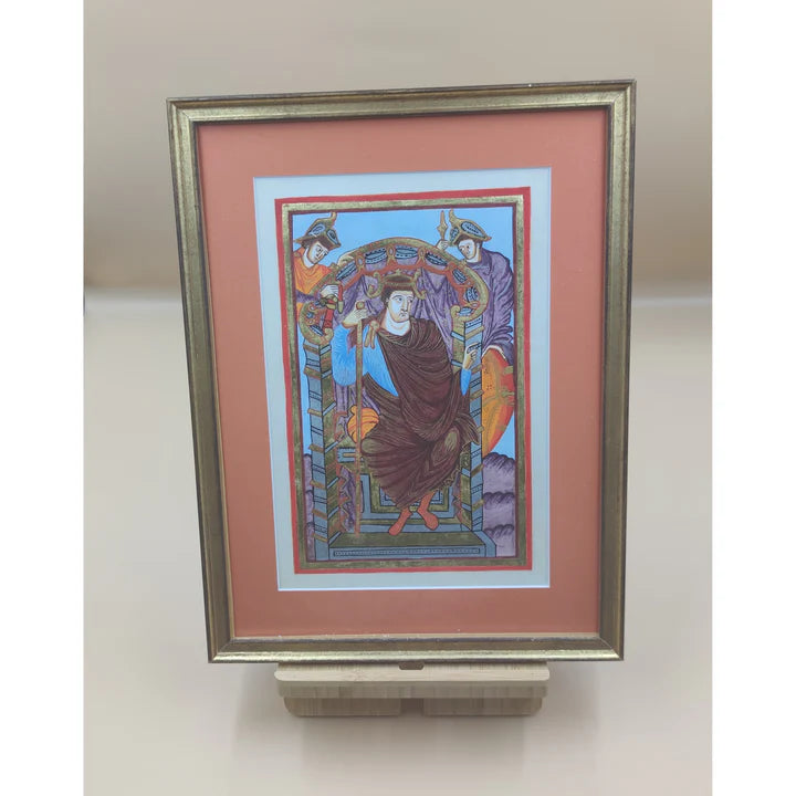 Carolingian illumination, Portrait of Emperor Lothair.