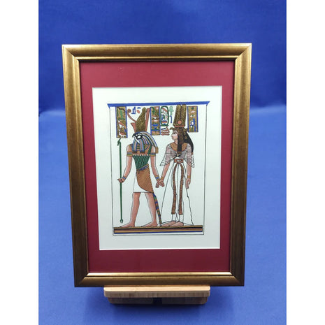 Enluminure Horus et Nefretari sur Papier haute qualité