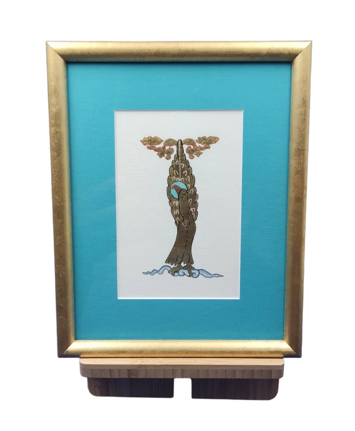 Merovingian period eagle of Saint John in 24-carat gold leaf