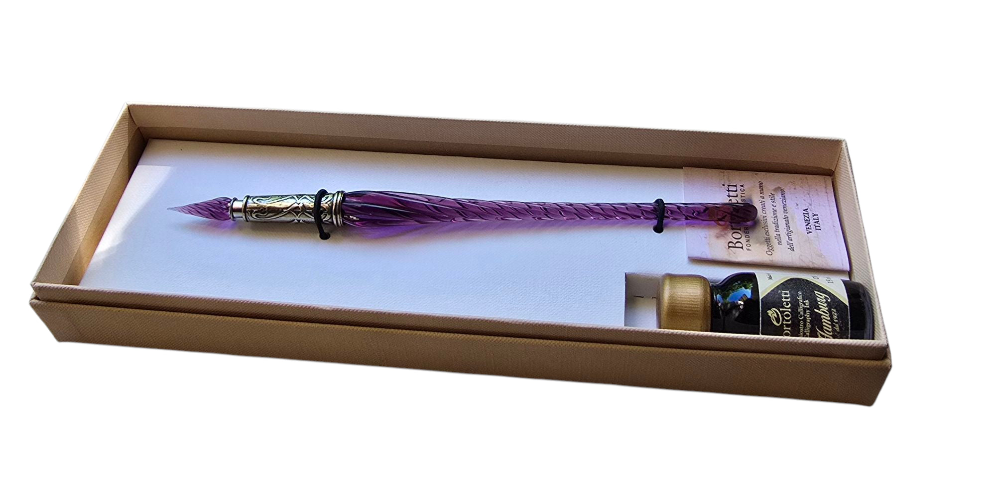 Ref: 140 Porte-Plume en verre de Murano torsadé en plusieurs teintes