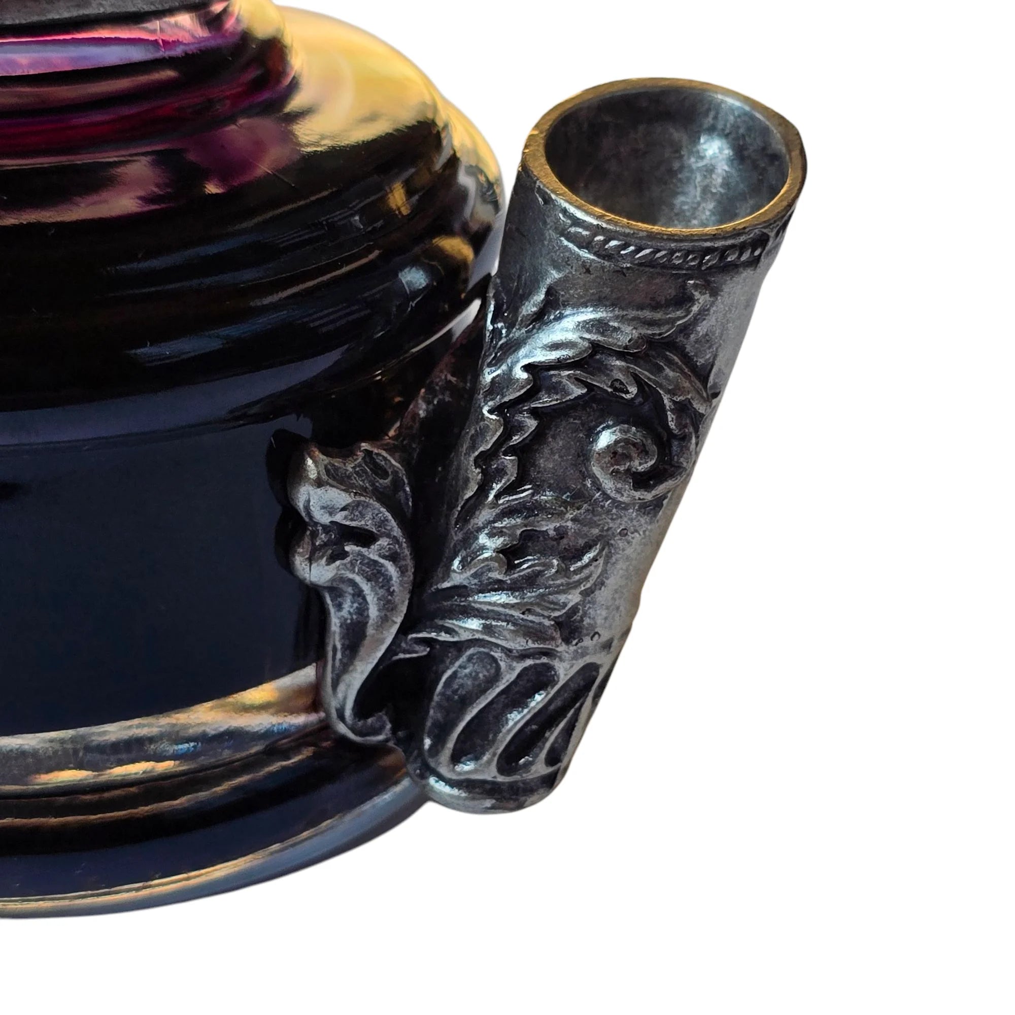 Ref: 1441: Encrier rond avec support de plume