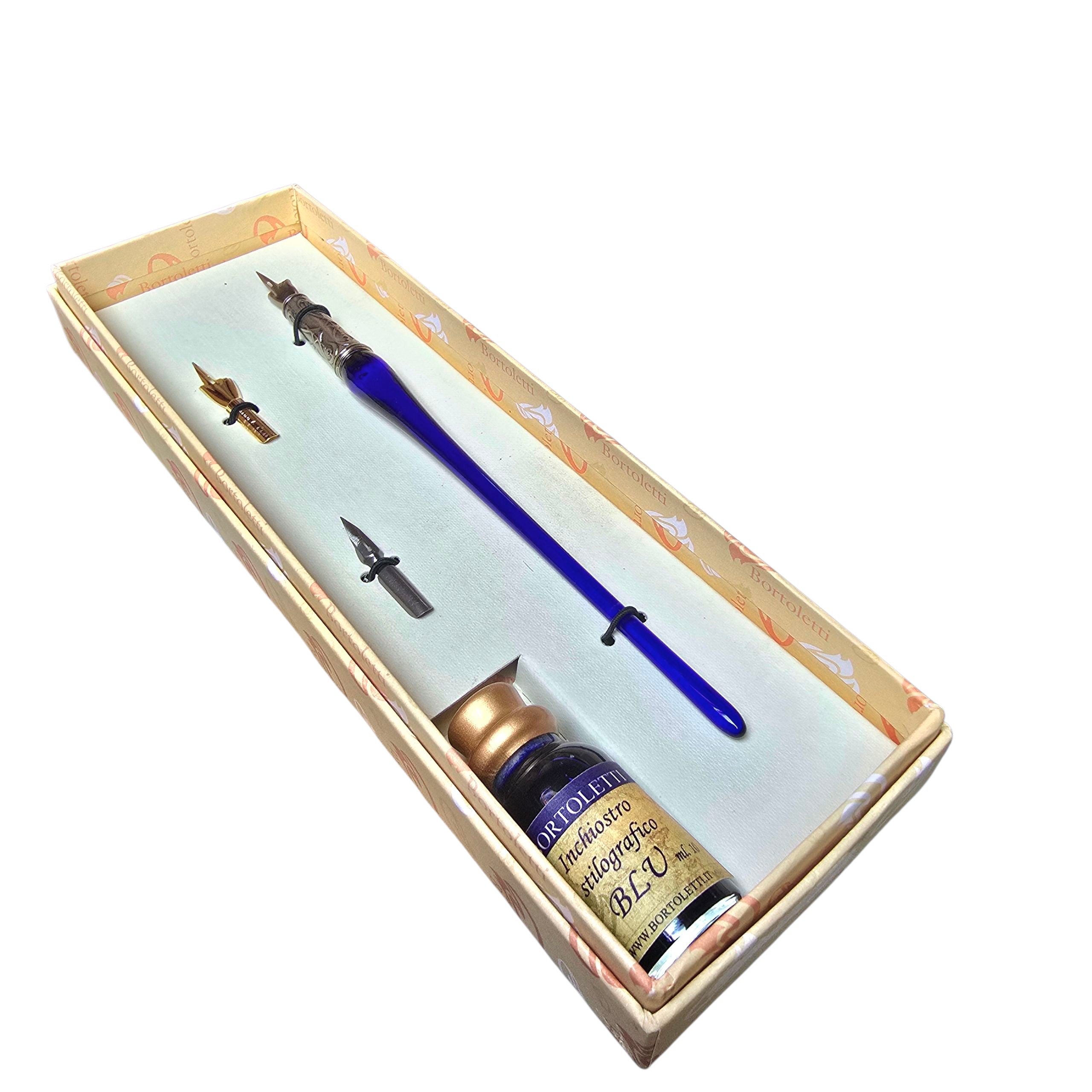 Ref: 140-3 Plain Murano glass pen holder with crystal nib 