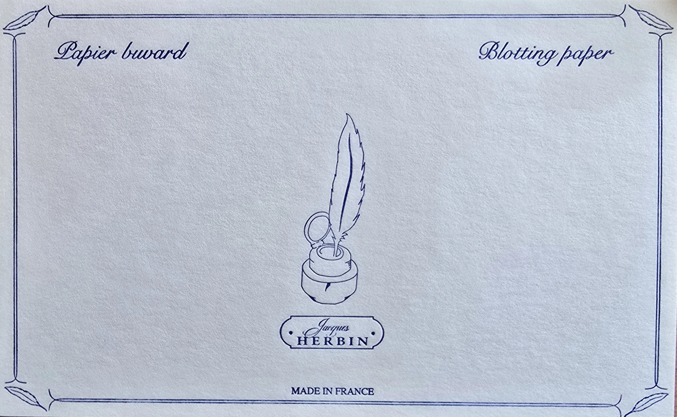 Ref: 119: Pochette de 10 buvards blanc Herbin