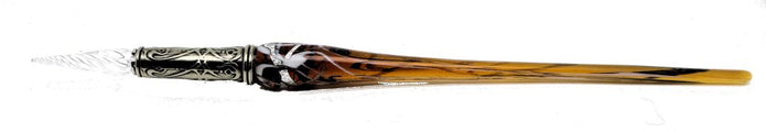 ref: 171 Porte-plume en verre de Murano "Argento" avec plume de cristal