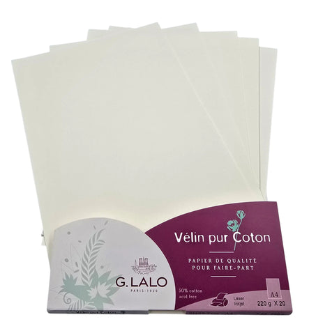 Ref: 1590-2: Papier "Vélin pur coton" Lalo, 220 g
