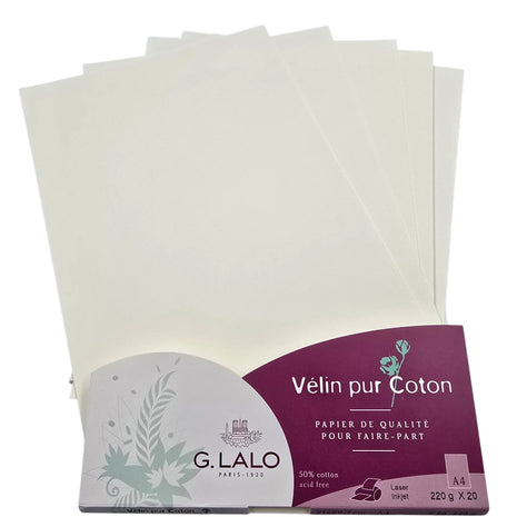 Ref: 1590-2: Papier "Vélin pur coton" Lalo, 220 g