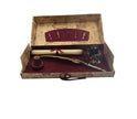 Ref: 0000452  Coffret plume d'oie marron orné d'un parement