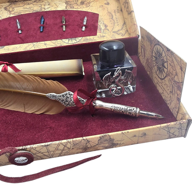 Ref: 0000452 Brown goose feather box decorated with a facing