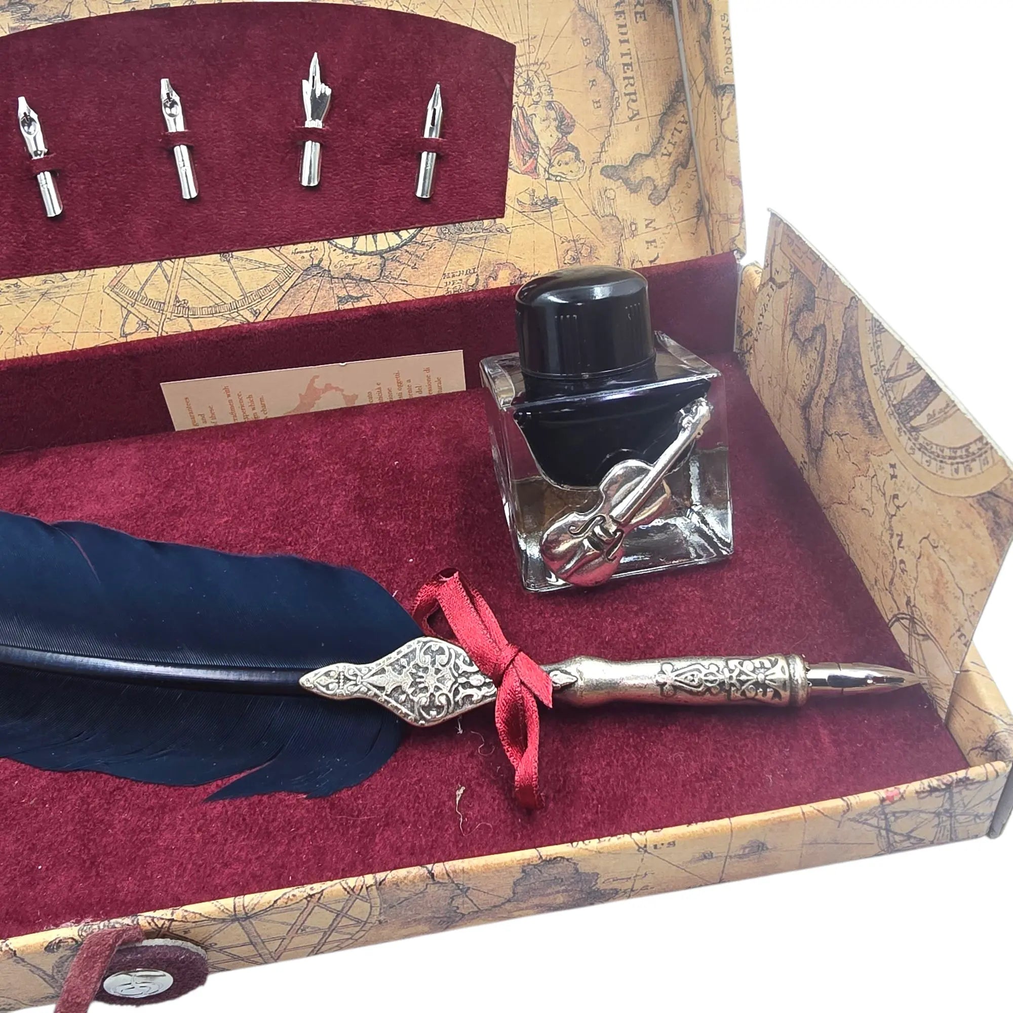 Ref: 0000451 Black goose feather box decorated with a facing