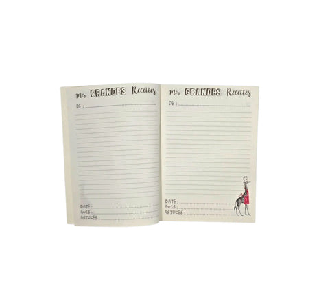 Ref: 0832 “My Great Recipes” Notebook – Giraffe – A5 Format