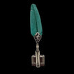 Ref : 700 Le Veilleur de la Plume. Porte-plume  en bois et métal décoré