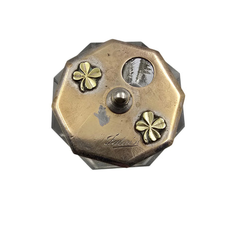 L’Encrier du Hasard Heureux. Encrier Falais en verre facetté et laiton