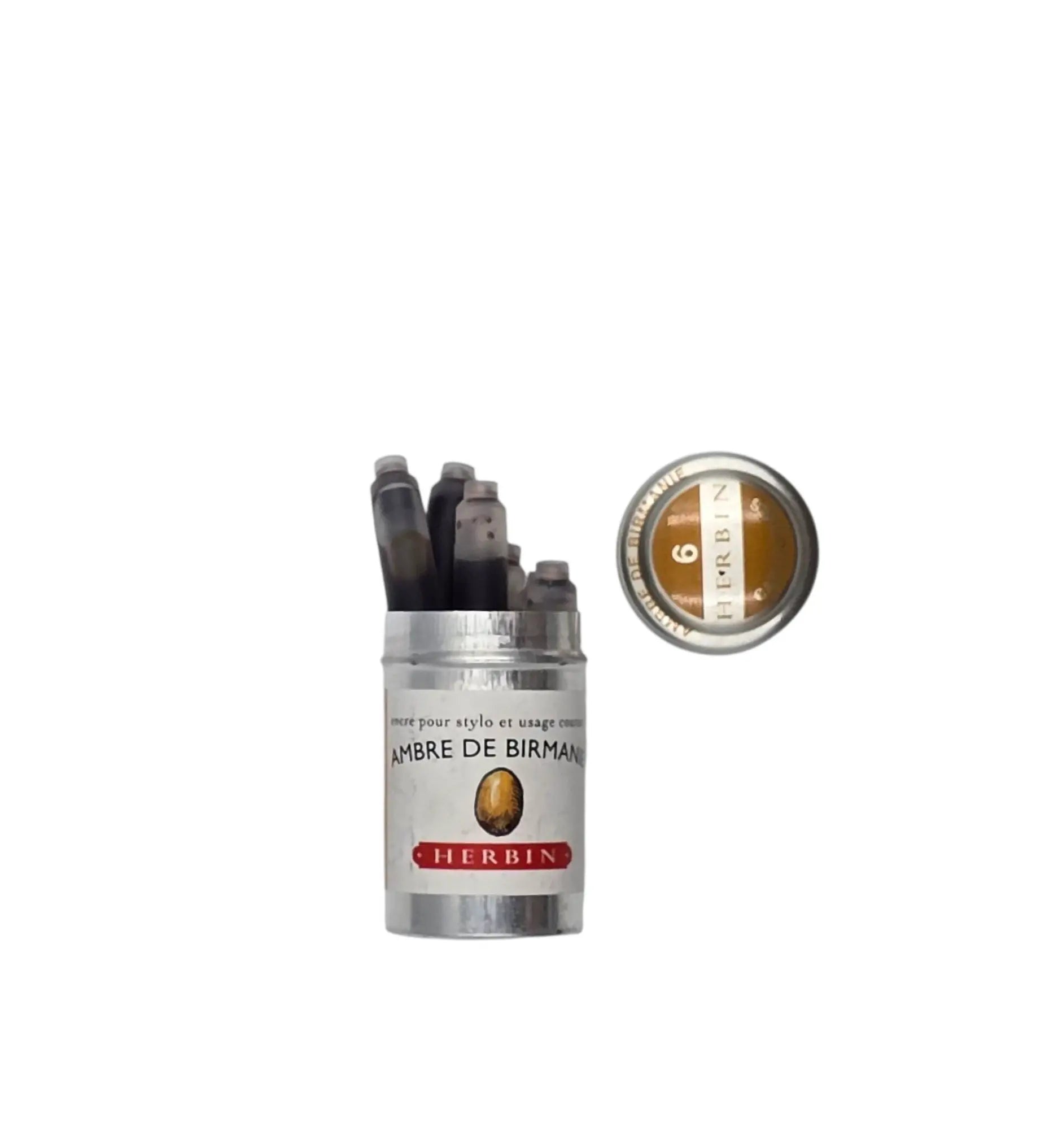 Ref: 143: Box of 6 Herbin ink cartridges for classic fountain pens 