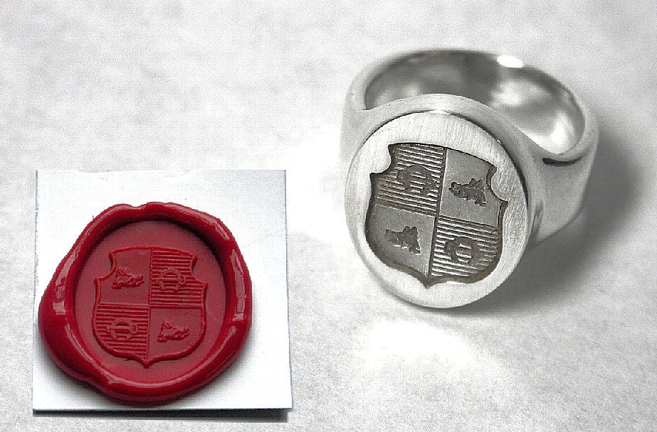 Ref: 1307: Personalized silver seal ring 