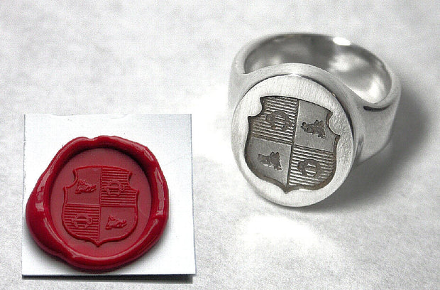 ref: 1307: Bague-cachet personnalisée en Argent