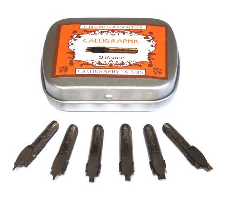 Ref: 1344-1: "Calligraphy" metal pen box 