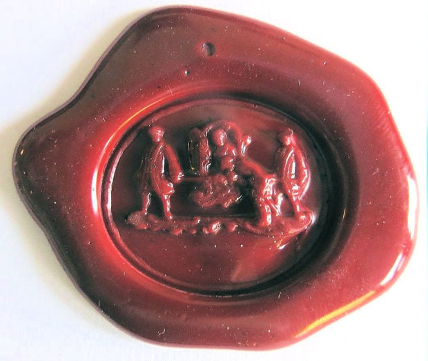 ref: 0006674 Sceau artisanal en étain " Chaise à porteurs "