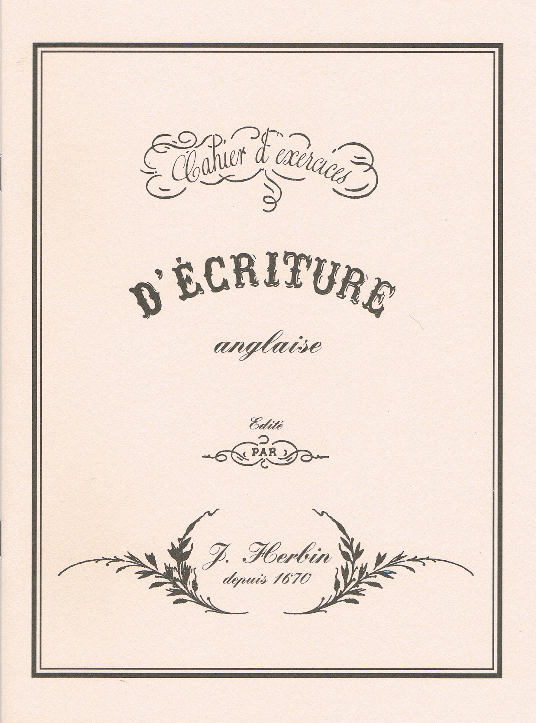 Ref 178: Cahier d'exercices Herbin