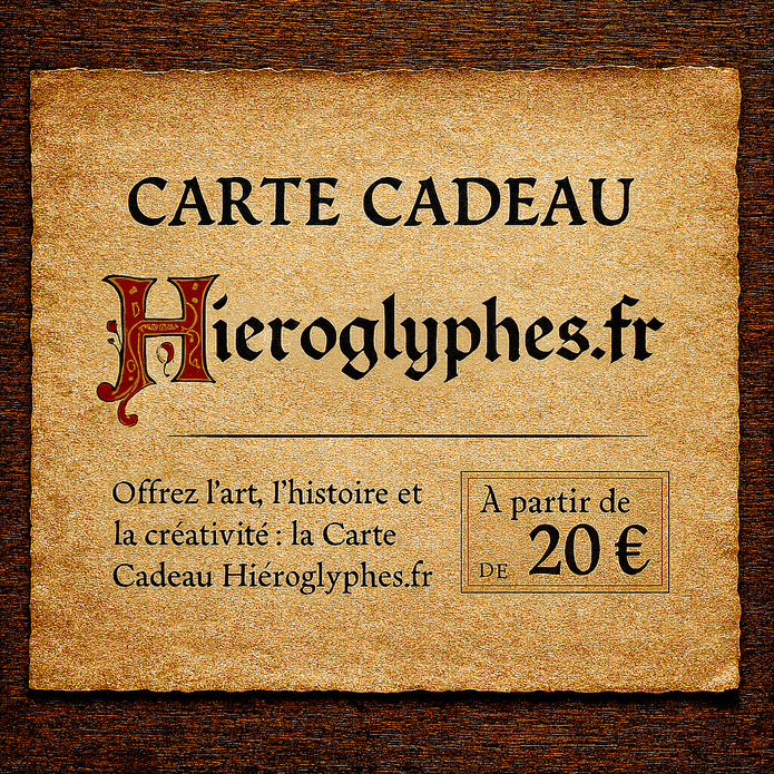 Offrez l’art, l’histoire et la créativité : la Carte Cadeau Hieroglyphes.fr