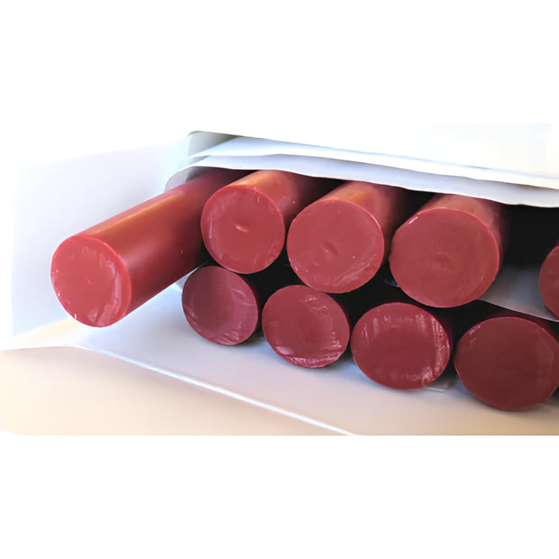 ref: 1576 : Cire à cacheter rouge de 12 mm de diamètre, sachet de 10 bâtons