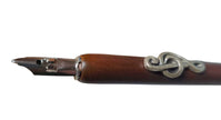Ref : 0012612 Porte-plume en bois avec motif métallique