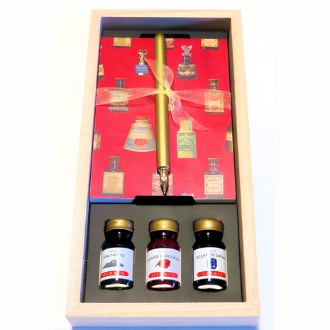 Ref: 002299-2 Coffret en bois Herbin "Essais au porte-plume"