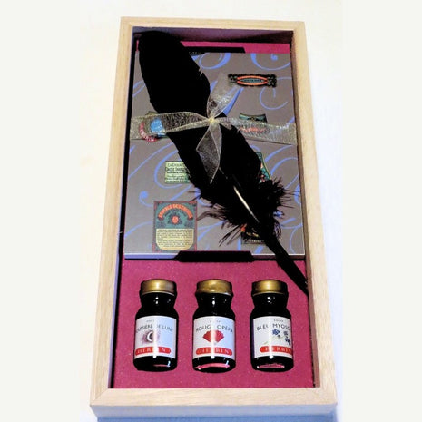 Ref: 002299-1 Coffret en bois Herbin "Mémoires à la plume"