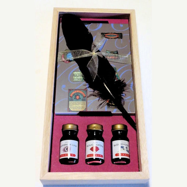 ref: 002299-1 Coffret en bois Herbin "Mémoires à la plume"