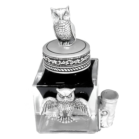 Ref: 0000466-4 Cube "Owl" inkwell with owl cap 