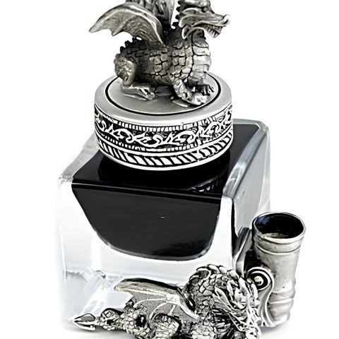 Ref: 0000466 Encrier Cube " Dragon " avec bouchon dragon