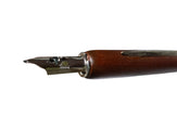 Ref : 0012612 Porte-plume en bois avec motif métallique