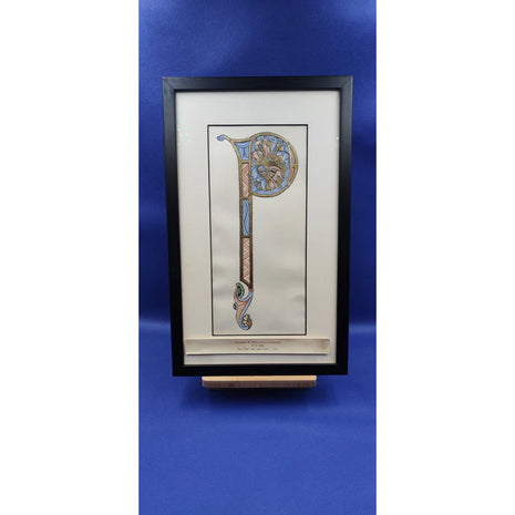 Lettrine P, Pierre Lombard, Bible, sur papier de haute qualité, feuille d'or 24 cts