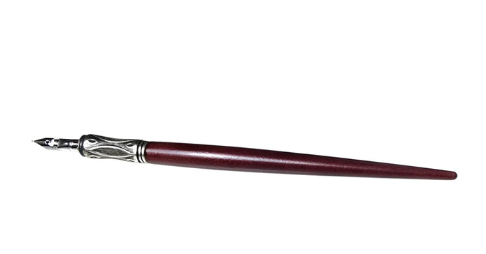 Ref : 0012612 Porte-plume en bois avec motif métallique