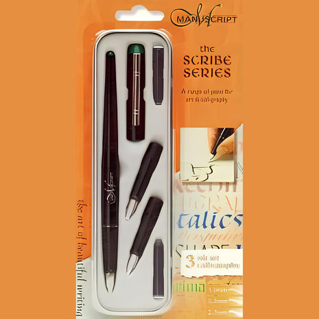 Ref: 0002437-3 Coffret de Calligraphie "Manuscript" 3 embouts, pour Gauchers