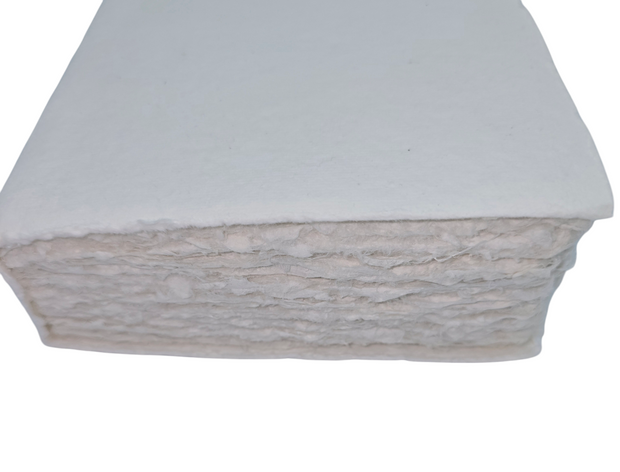 ref: 1436-9 "Liasse" de Papier Coton Blanc, Format Mini 9 X 12