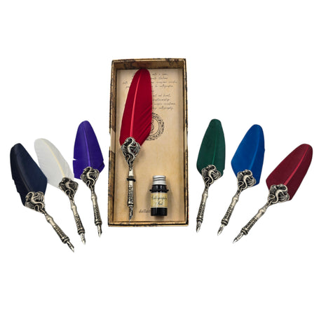 Ref 0000437 coffret plume à parement différentes couleurs