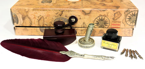 Ref: 1862 Coffret " Plume d'oie et Tampon buvard "