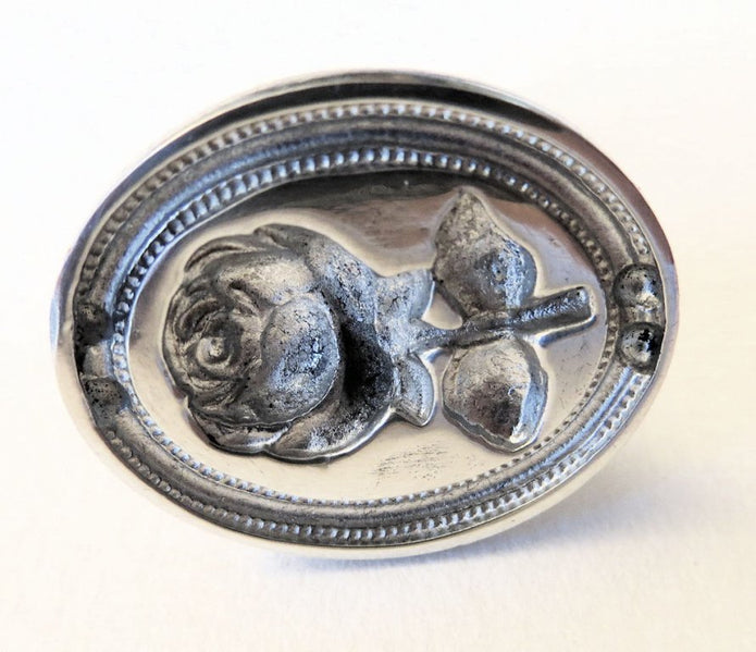 ref: 0006675-3 Sceau artisanal en étain " Rose "