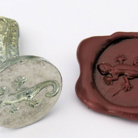 Ref: 0006242-4 Sceau artisanal en étain "Salamandre"