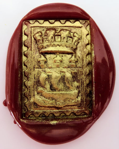 ref: 0006675 Sceau artisanal en étain " Blason de Paris "
