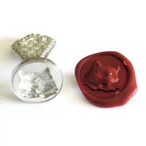 Ref: 0006257-2 Handmade pewter seal "Cat" 