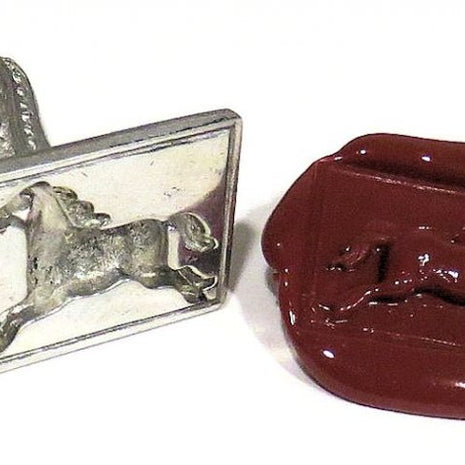 Ref : 0006190-2 Sceau artisanal en étain "Cheval"