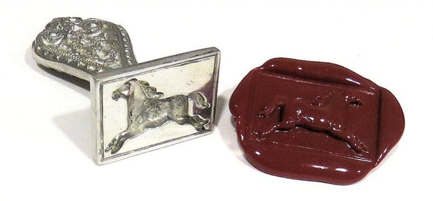 ref : 0006190-2 Sceau artisanal en étain "Cheval"