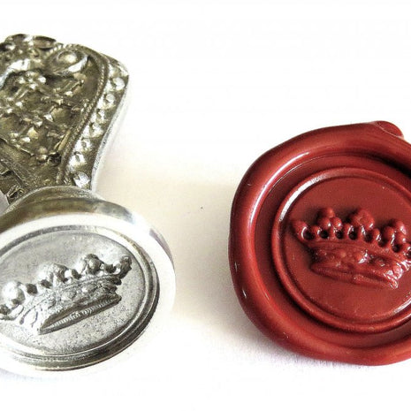 Ref: 0006242 Sceau artisanal en étain "Couronne"