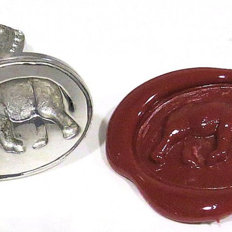 Ref: 0006242-3 Sceau artisanal en étain "Eléphant"