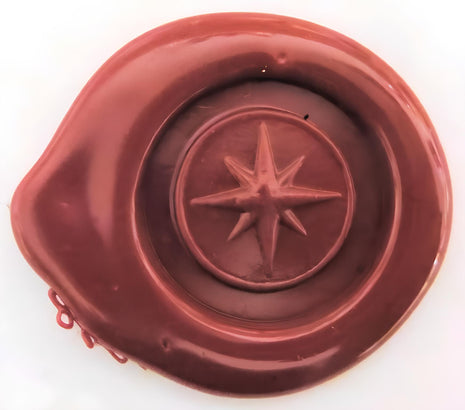 Ref: 0006675-5 Sceau artisanal en étain" Rose des vents "